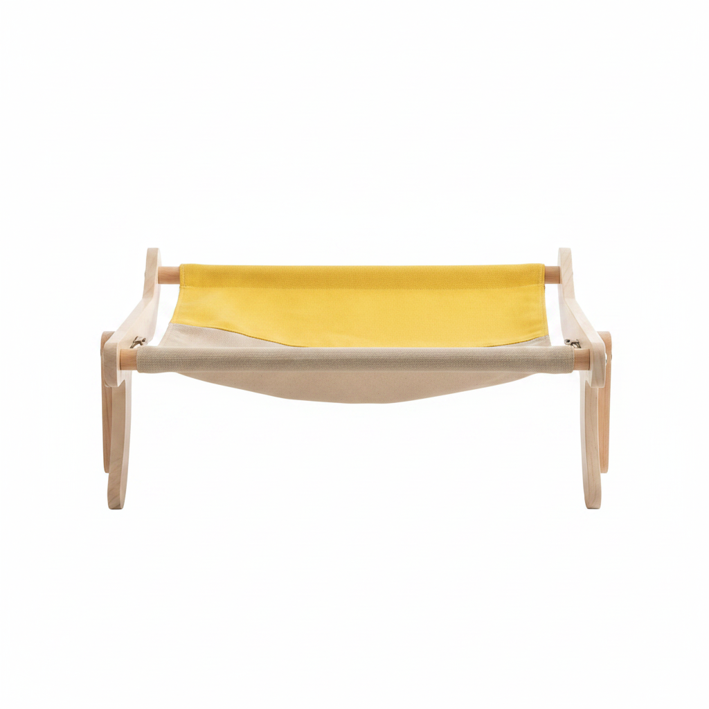Pet Hammock Wooden Yellow