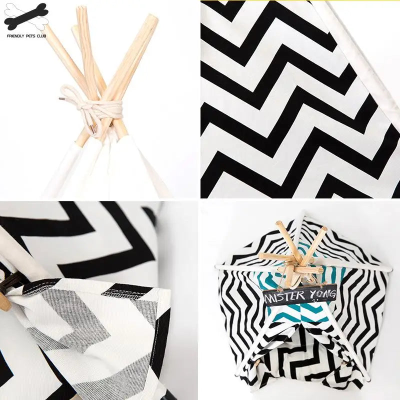 Pet Teepee Bed Foldable White Small