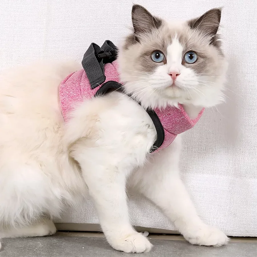 Pet Cat Harness Adjustable Anti-Escape Pink