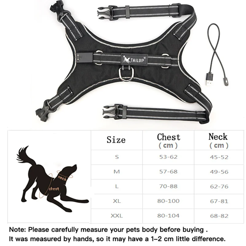 Pet Harness Rechargeable Orange