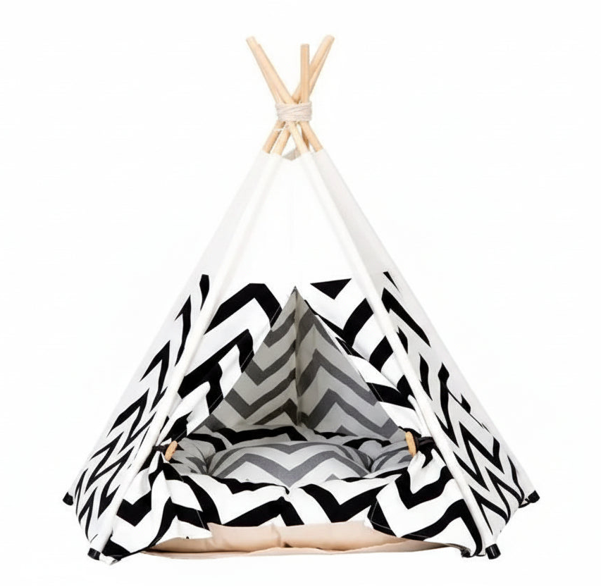 Pet Teepee Bed Foldable White Small