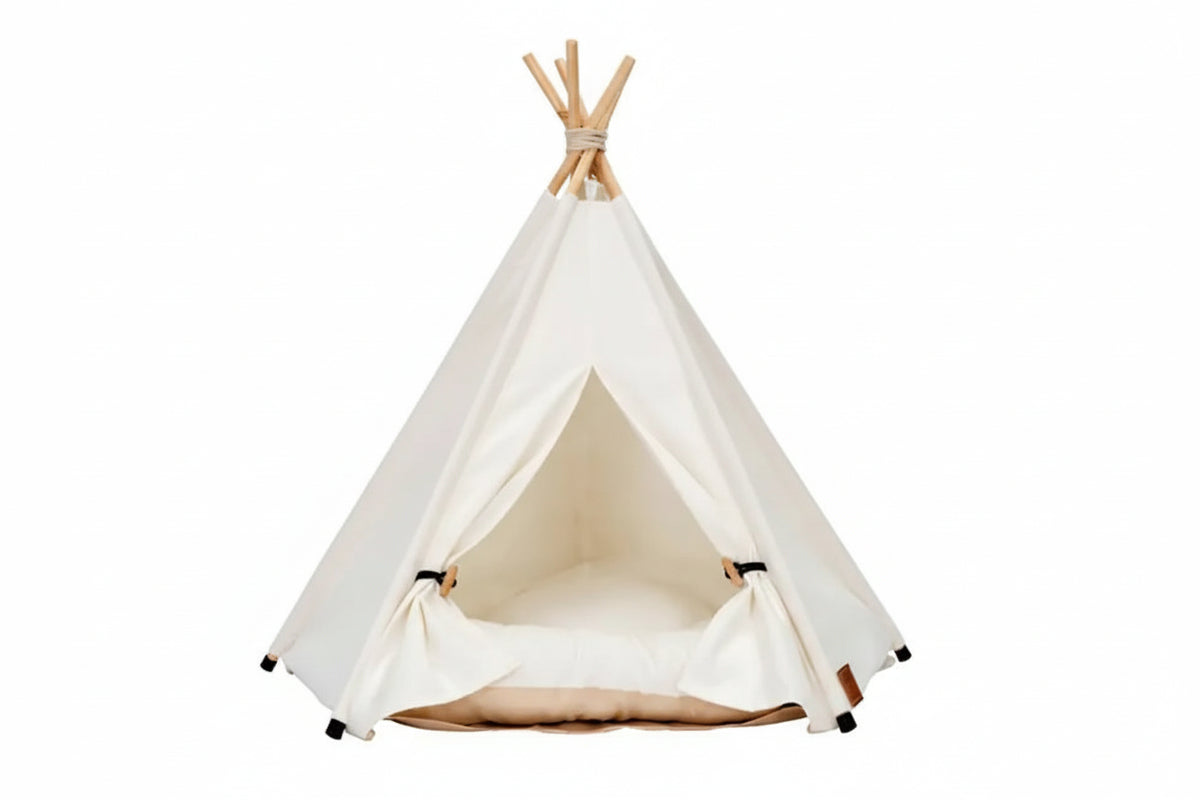 Pet Teepee Bed Foldable White Small