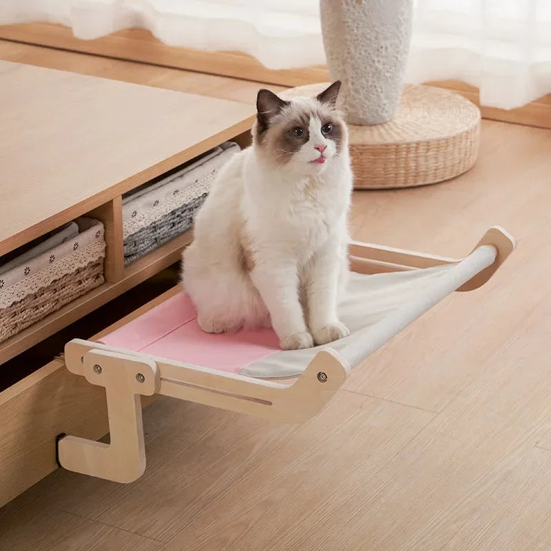Pet Hammock Wooden Pink