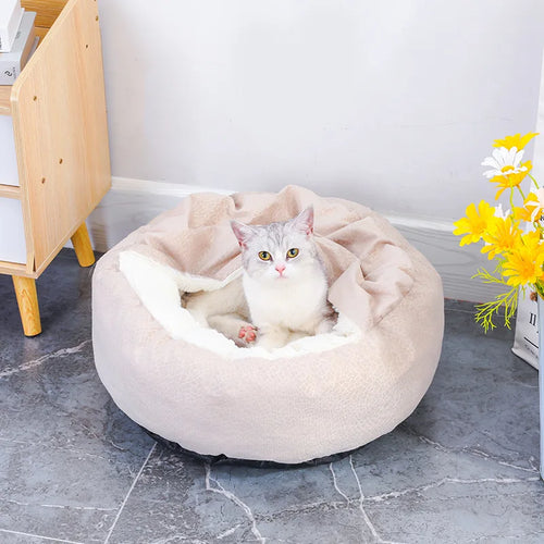 Pet Bed Plush Dark Blue Small