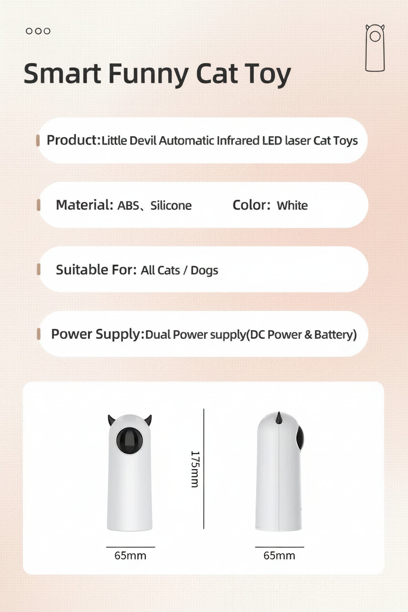 Cat Laser Toy Automatic Interactive Smart LED Teaser for Cats