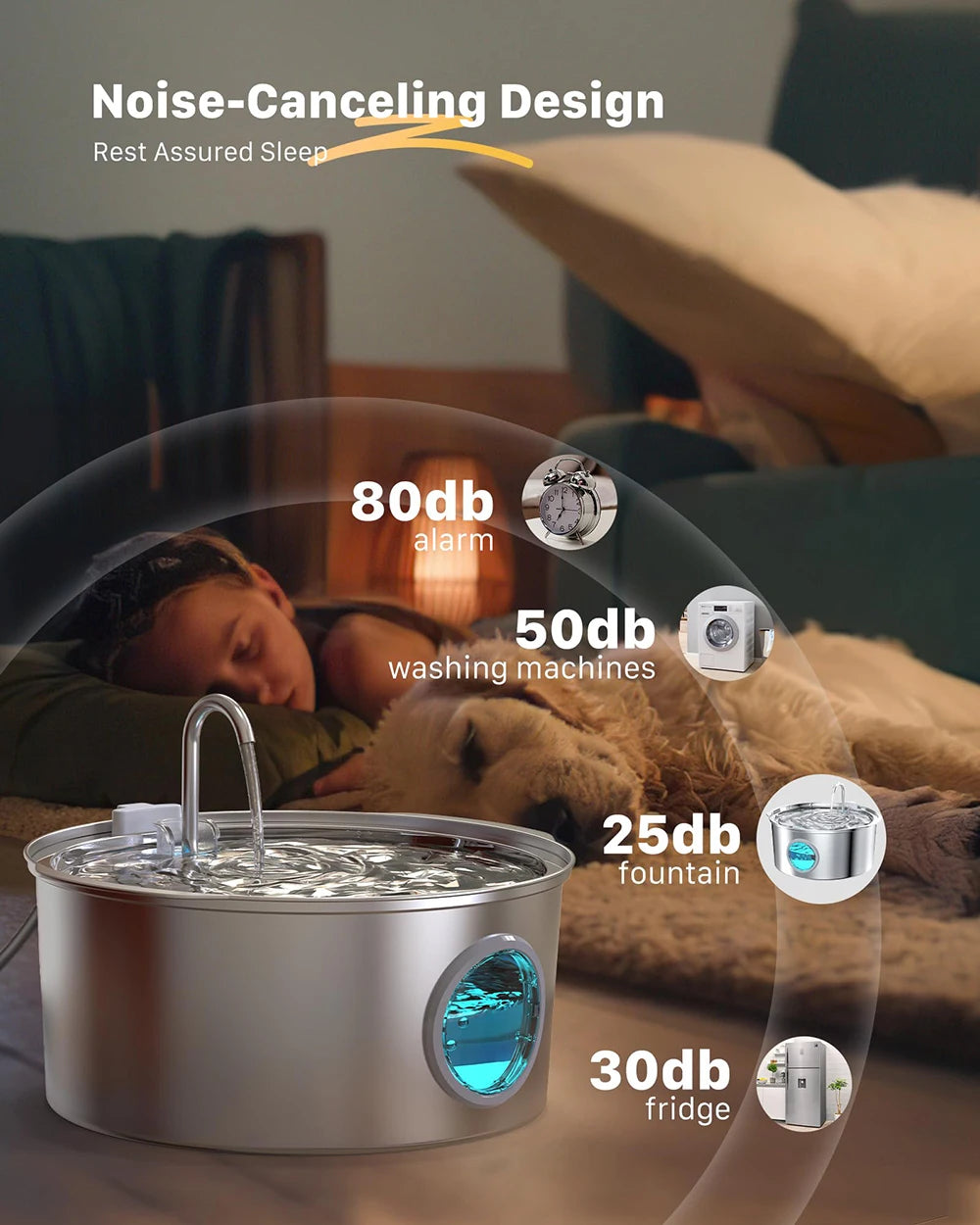 Pet Water Fountain Automatic Stainless Steel 7L