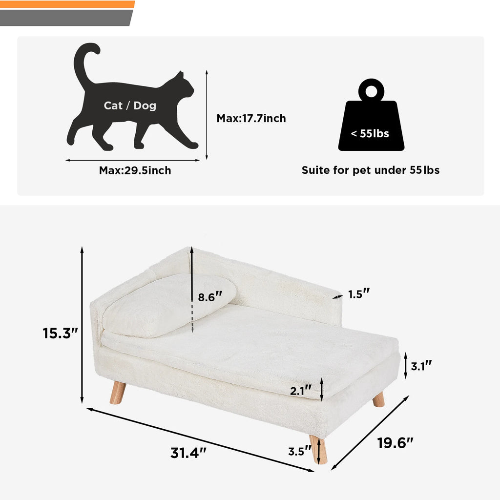 Pet Bed Waterproof White Small