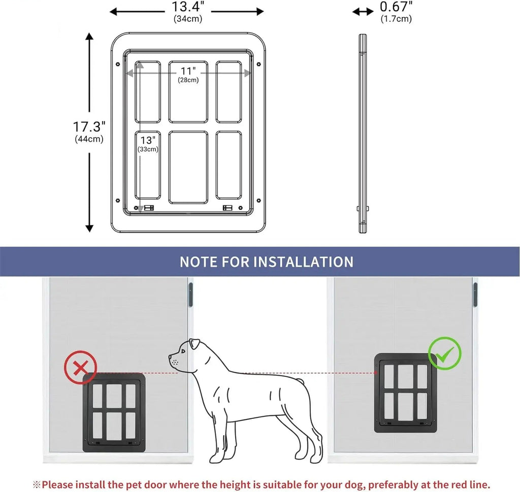 Pet Pet Door Magnetic Black