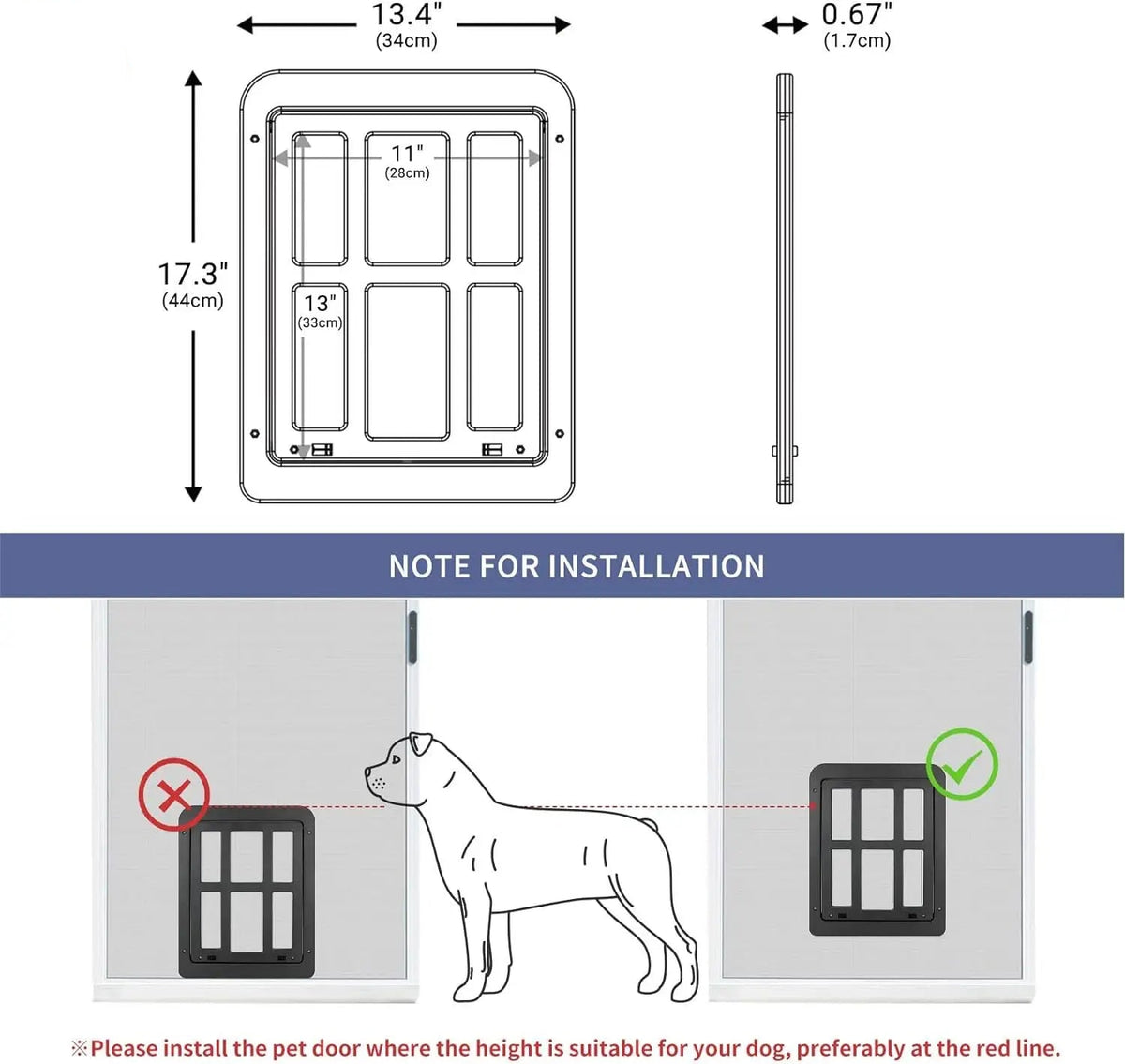 Pet Pet Door Magnetic Black