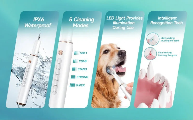 Electric Ultrasonic Pet Dental Cleaner for Dogs Teeth Plaque Remover