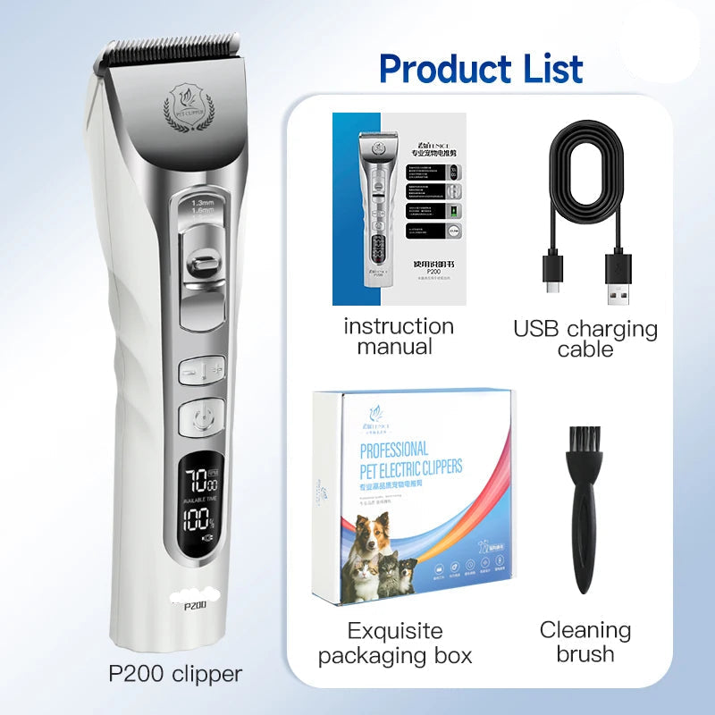 Pet Grooming Clipper Rechargeable White