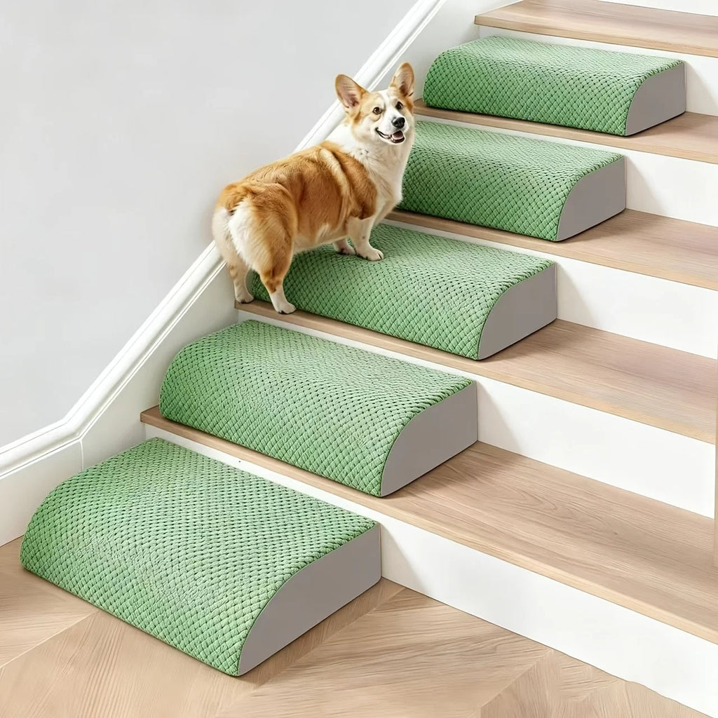 Pet Stairs 3 Step Set for Dogs and Cats Soft Foam Steps with Grip Base