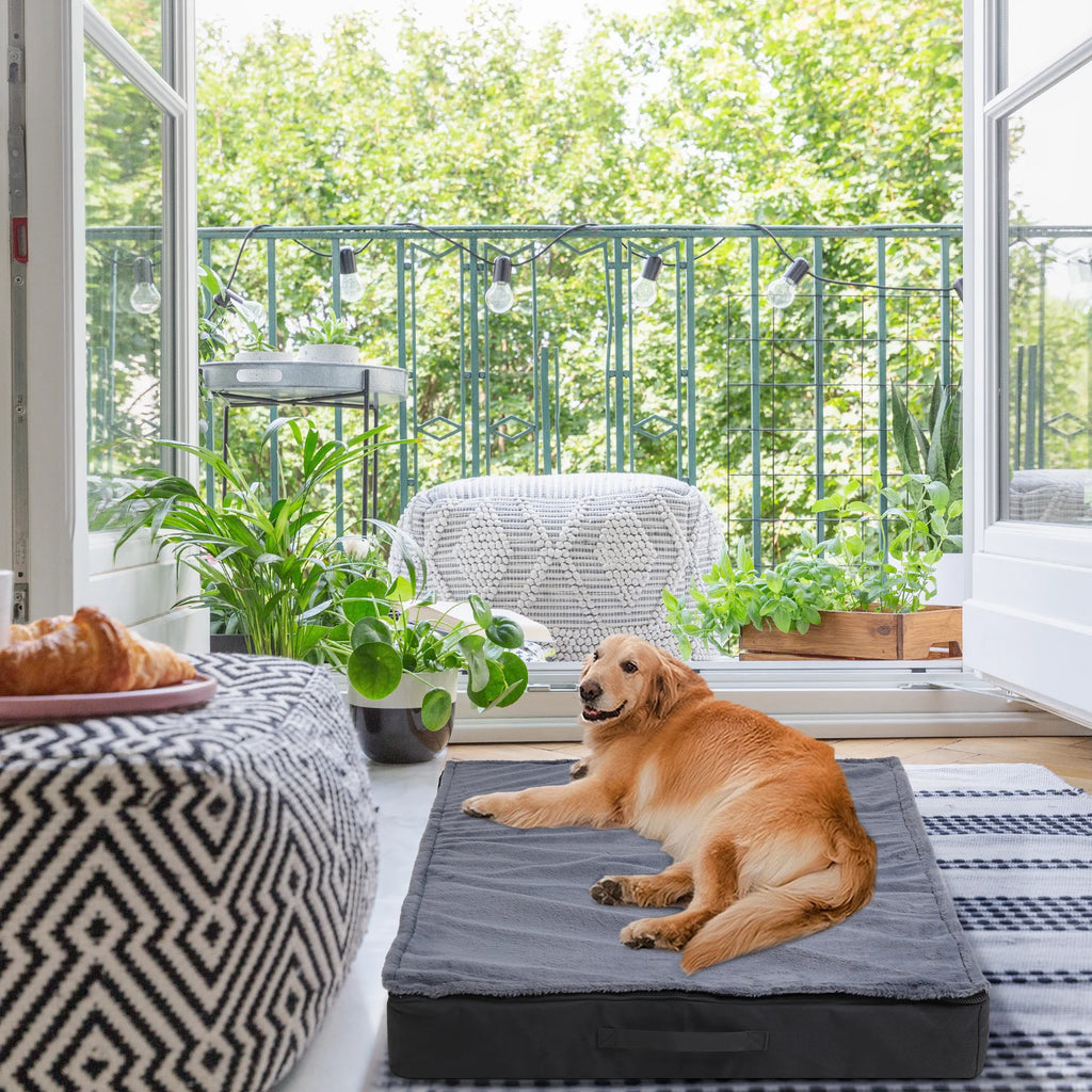 Orthopedic Dog Bed for Large Dogs with Waterproof Lining and Non-Slip Base, Machine Washable