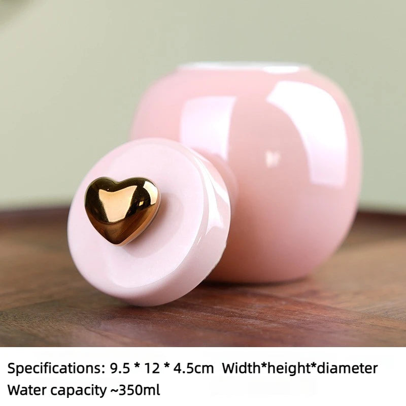 Pet Ceramic Urn Memorial Pink Small