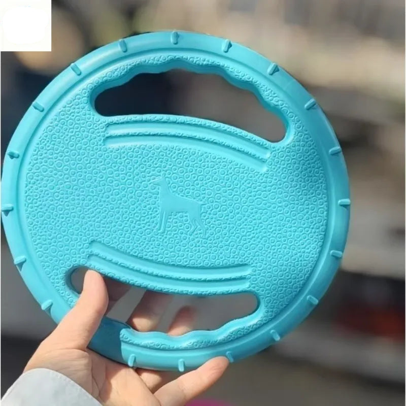 Pet Rubber Flying Disc for Outdoor Dog Play and Training - Blue