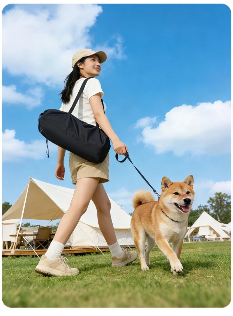 Pet Portable Foldable Dog Travel Cage with Zipper Closure - Grey