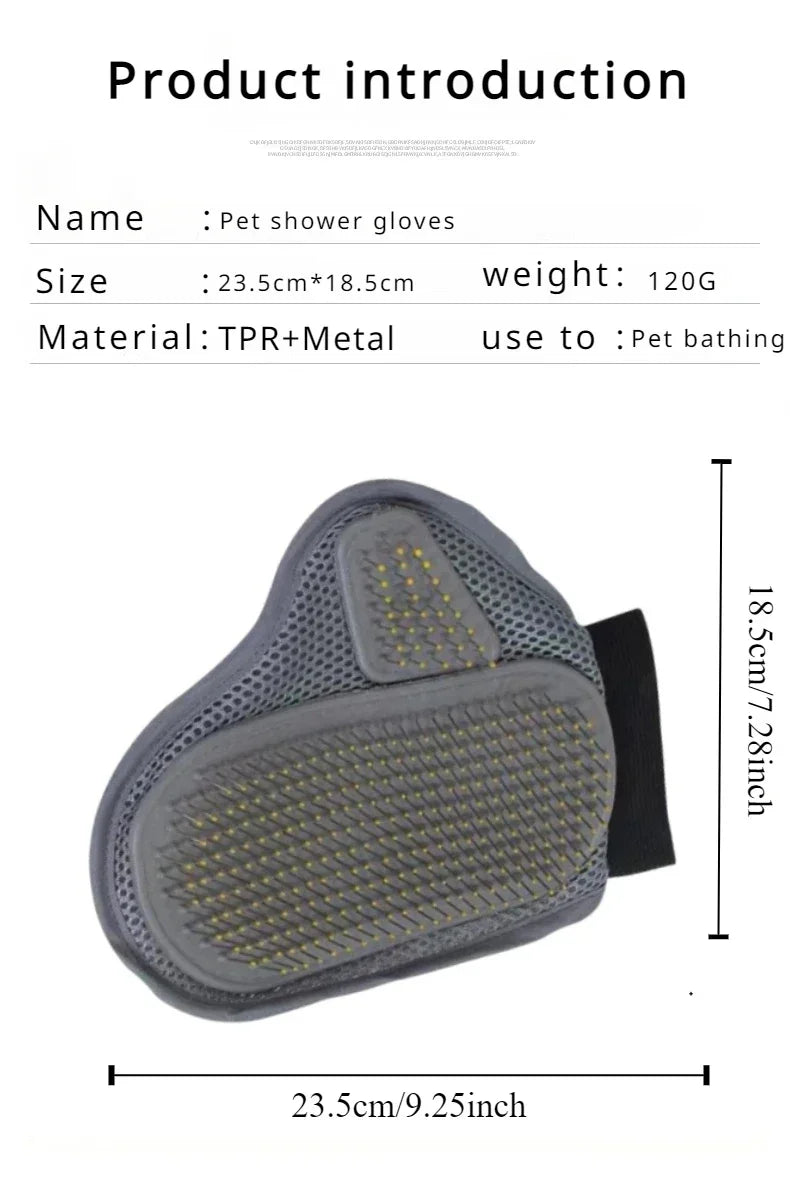 Pet Soft Grooming Glove for Cats and Dogs Hair Removal and Massage