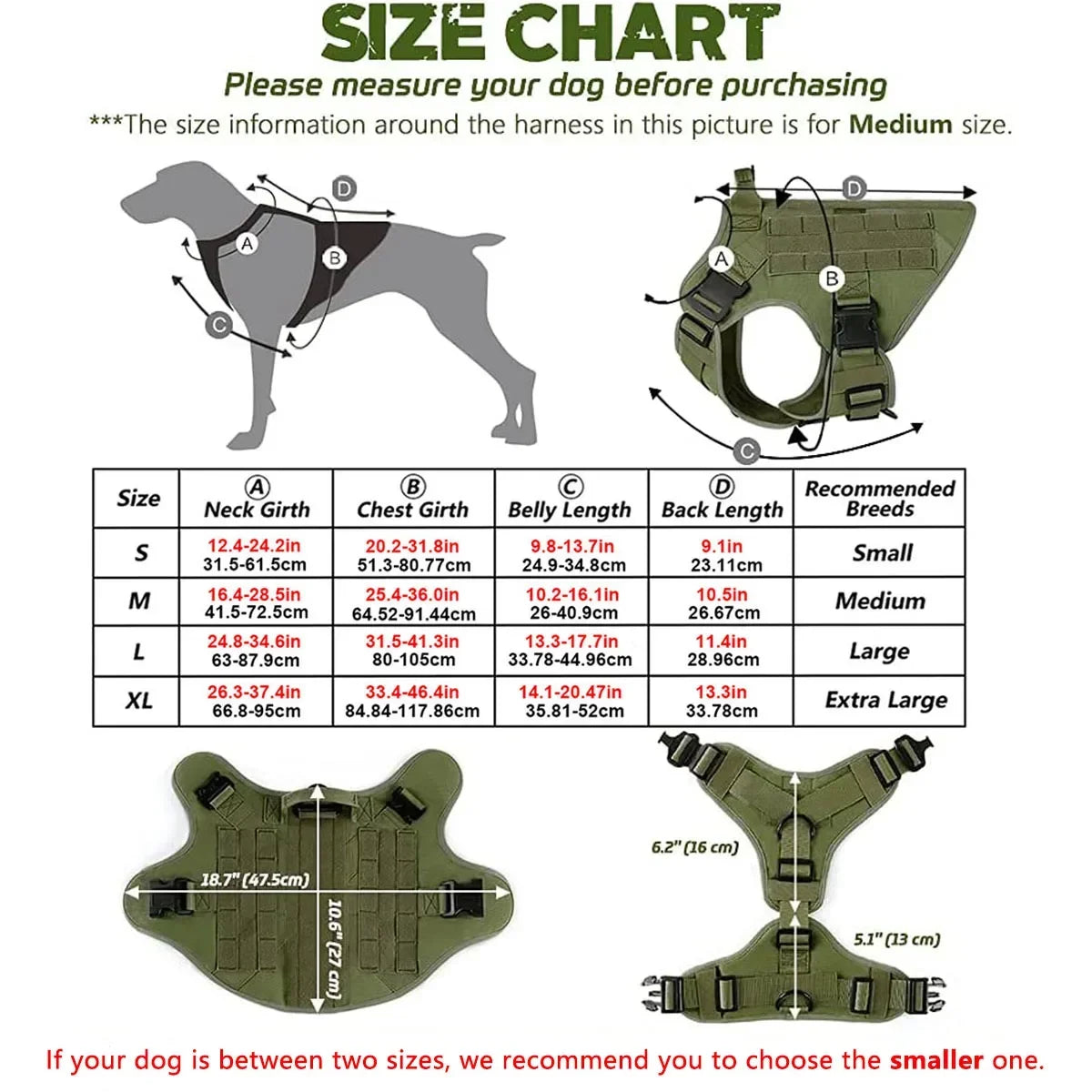 Pet Harness Green Medium