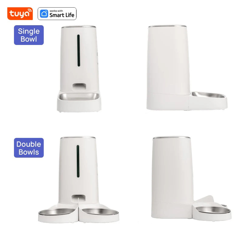 Automatic Pet Feeder 4L with WiFi App Control Timed Food Dispenser for Cats and Dogs