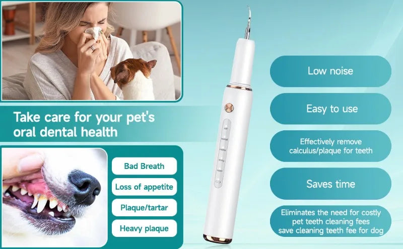 Electric Ultrasonic Pet Dental Cleaner for Dogs Teeth Plaque Remover
