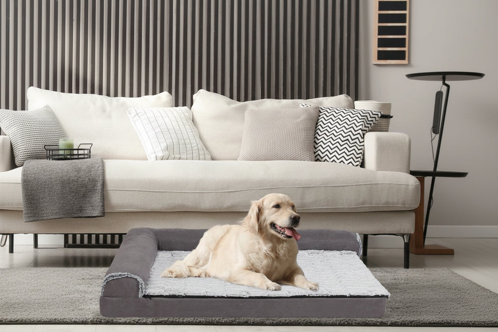 Pet Dog Bed Plush Grey Extra Large