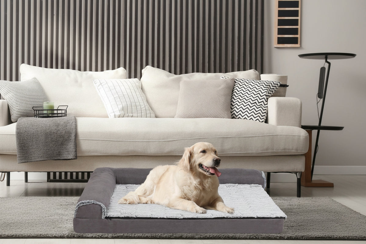 Pet Dog Bed Plush Grey Extra Large