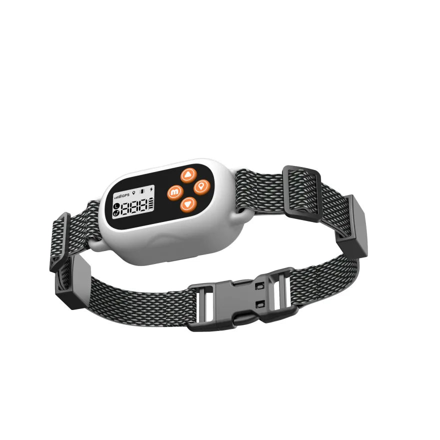 Pet GPS Collar Waterproof White