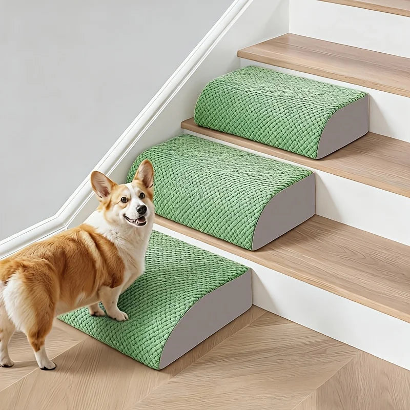Pet Stairs 3 Step Set for Dogs and Cats Soft Foam Steps with Grip Base