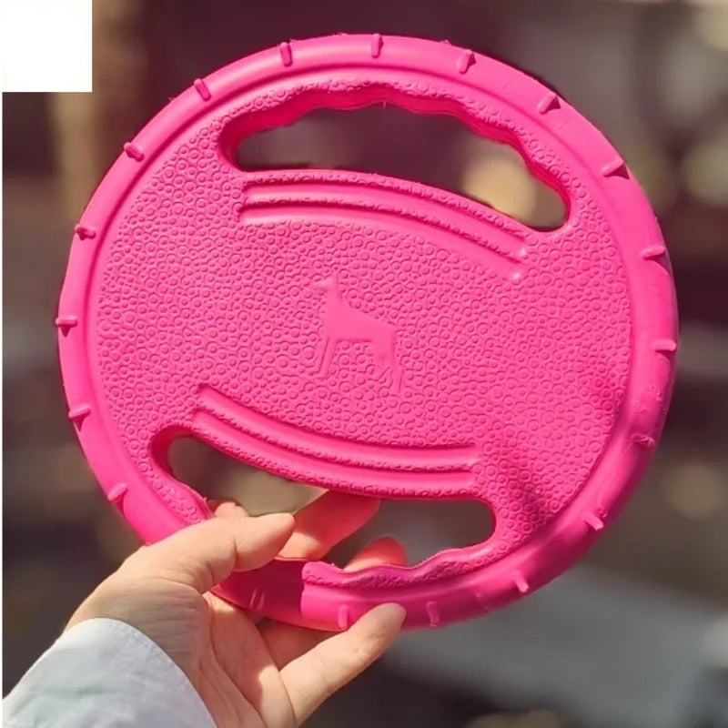 Pet Rubber Flying Disc for Outdoor Dog Play and Training - Pink