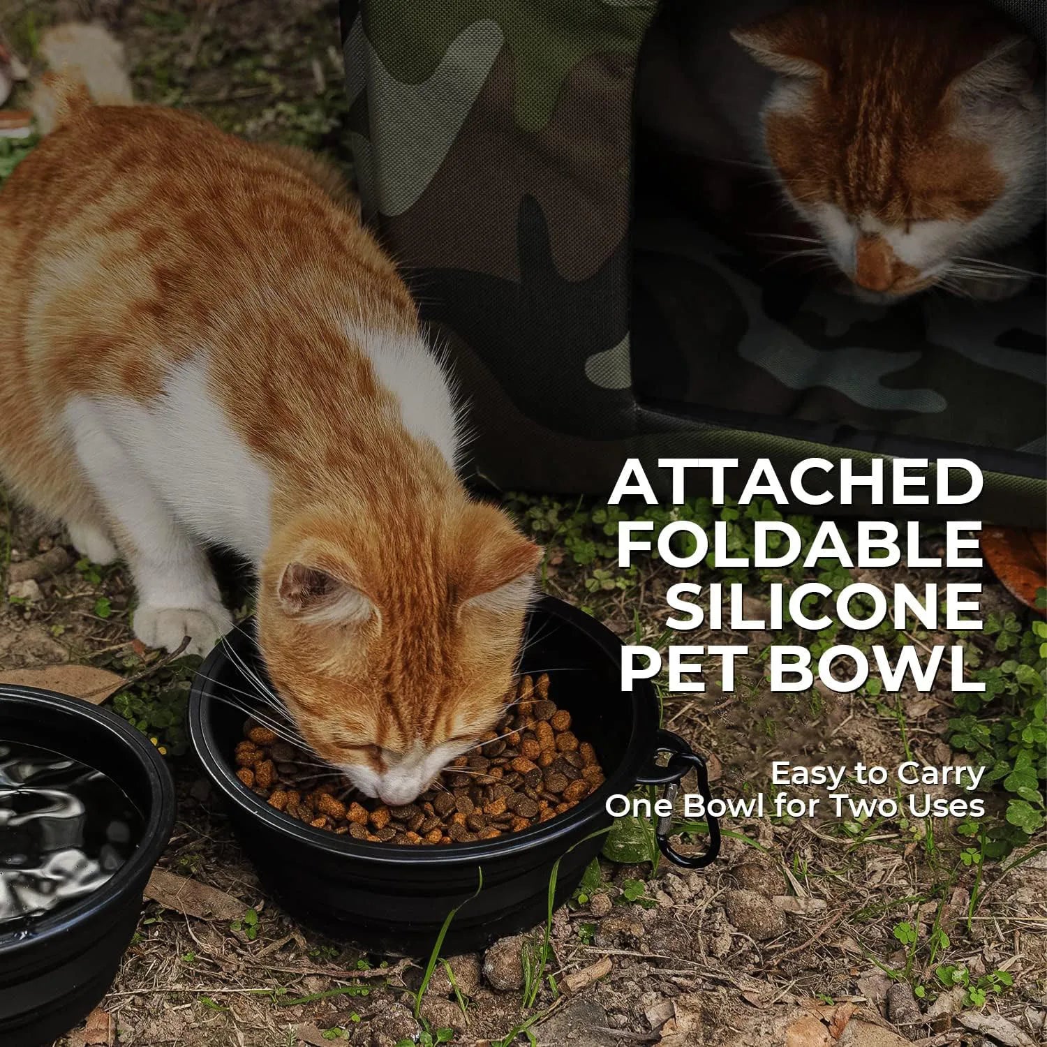 Outdoor Cat Shelter Foldable Pet House, Portable Design. With one bowl
