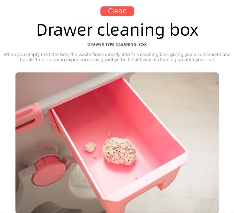 Pet Semi-Enclosed Cat Litter Box with Sifting Mesh Screen