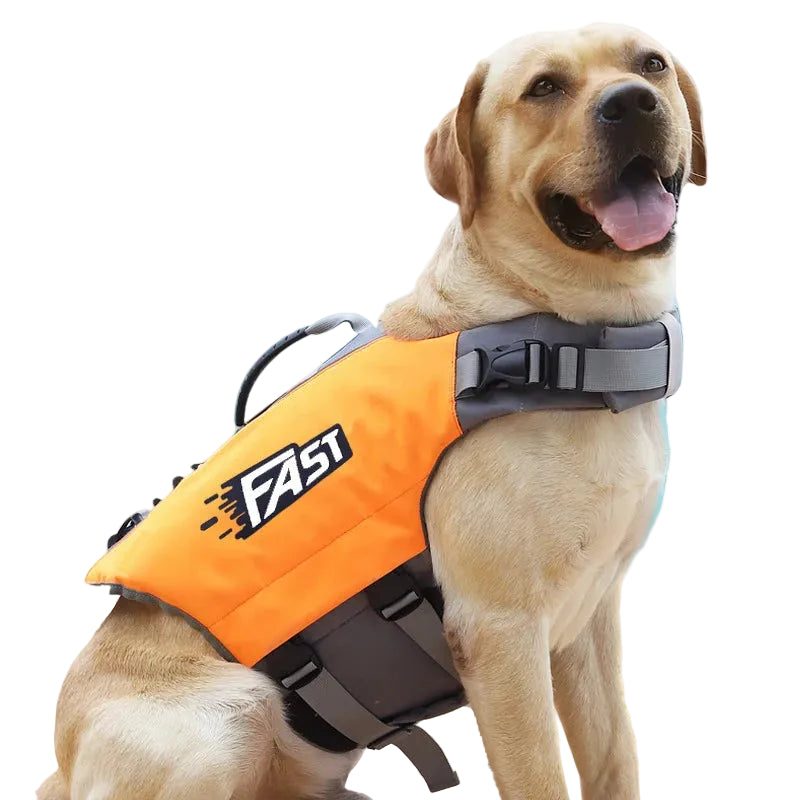 Dog Swimming Life Jacket Safety Vest for Pool or Surfing Drifting Use - Colour Orange
