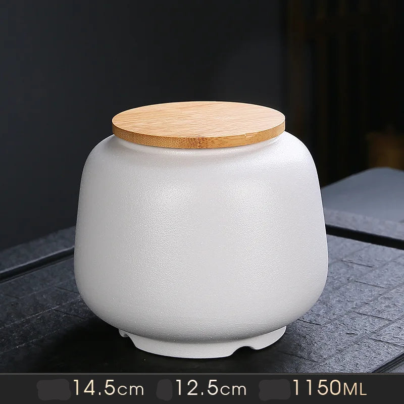Large Ceramic Urn Jar for Pet Ashes Modern Simple Design with Lid - Colour white