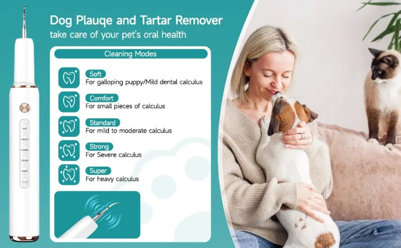 Electric Ultrasonic Pet Dental Cleaner for Dogs Teeth Plaque Remover