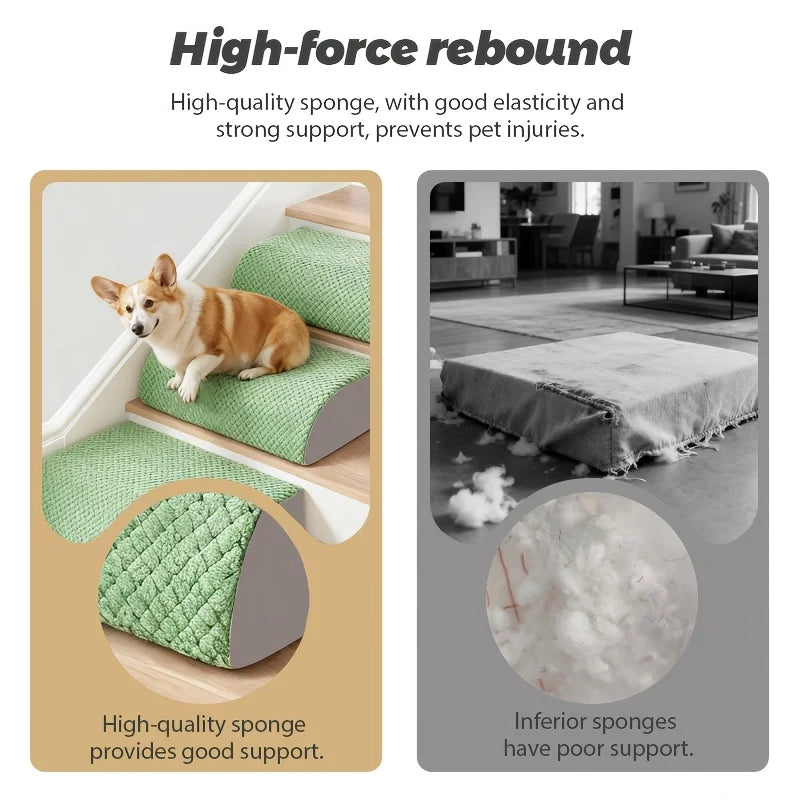 Pet Stairs 3 Step Set for Dogs and Cats Soft Foam Steps with Grip Base