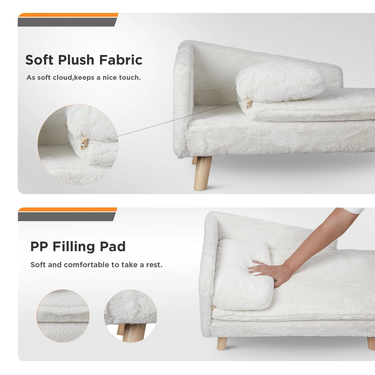 Pet Bed Waterproof White Small