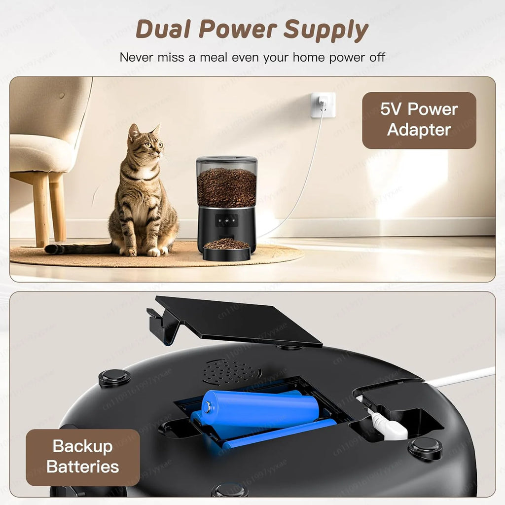 Pet Feeder Automatic Black