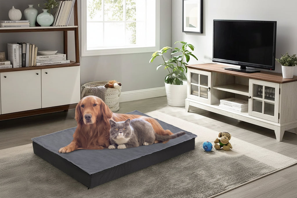 Orthopedic Dog Bed for Large Dogs with Waterproof Lining and Non-Slip Base, Machine Washable