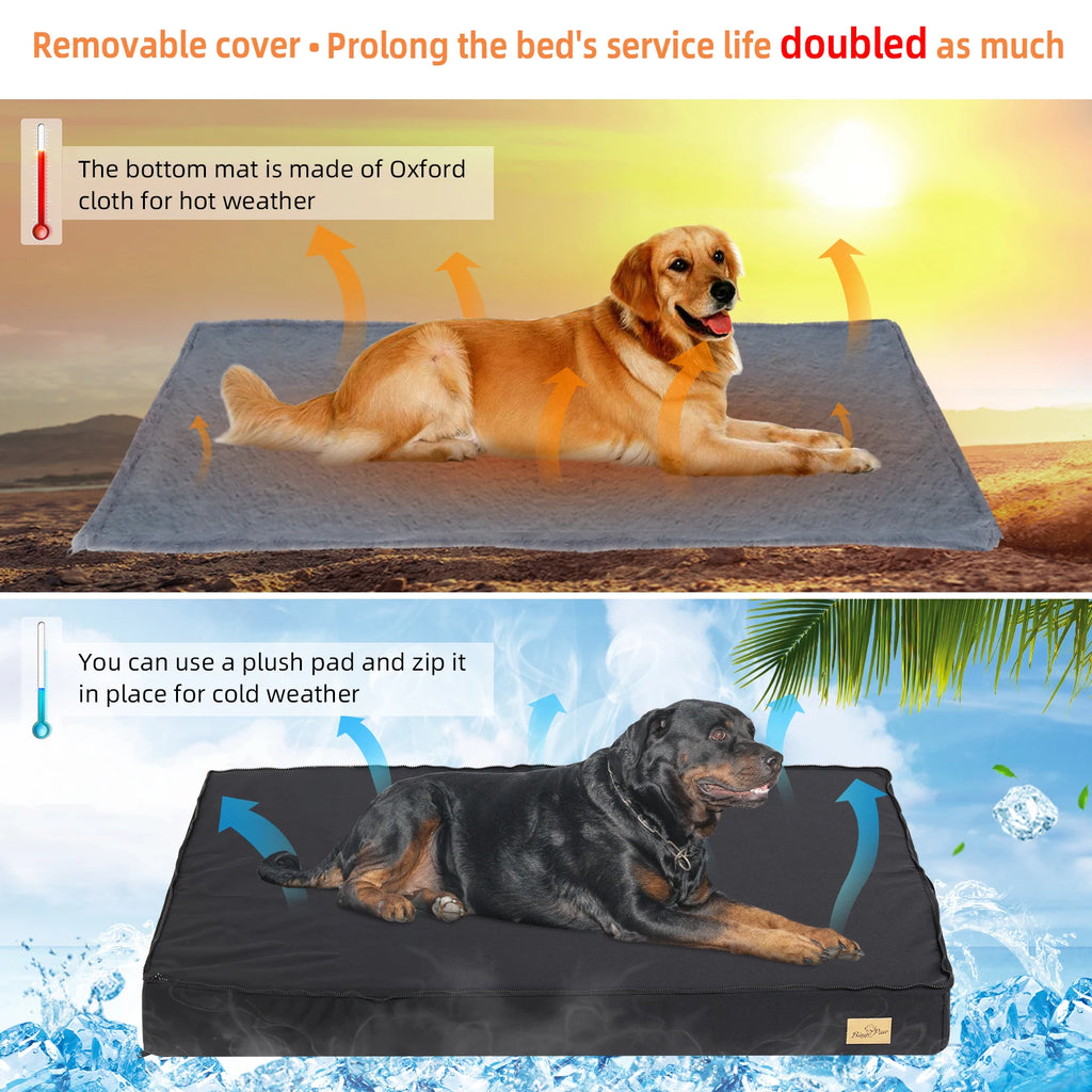 Orthopedic Dog Bed for Large Dogs with Waterproof Lining and Non-Slip Base, Machine Washable