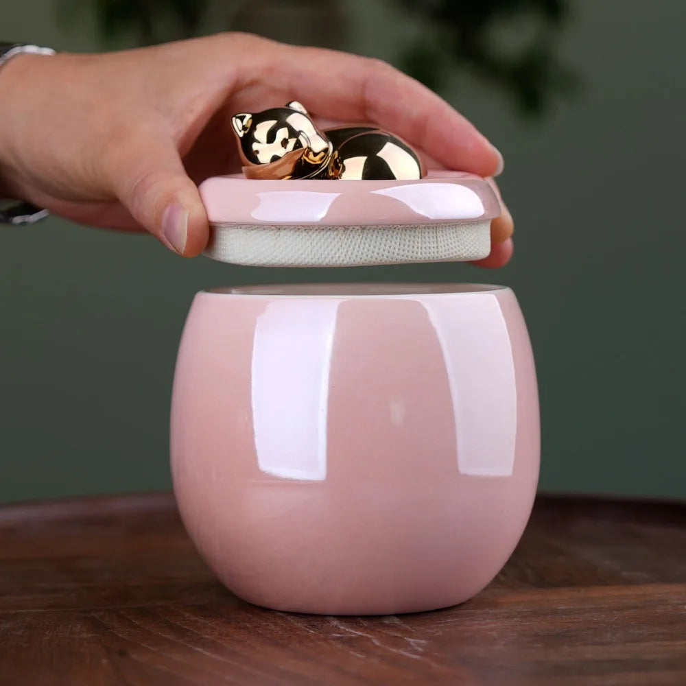 Pet Ceramic Urn Memorial Pink