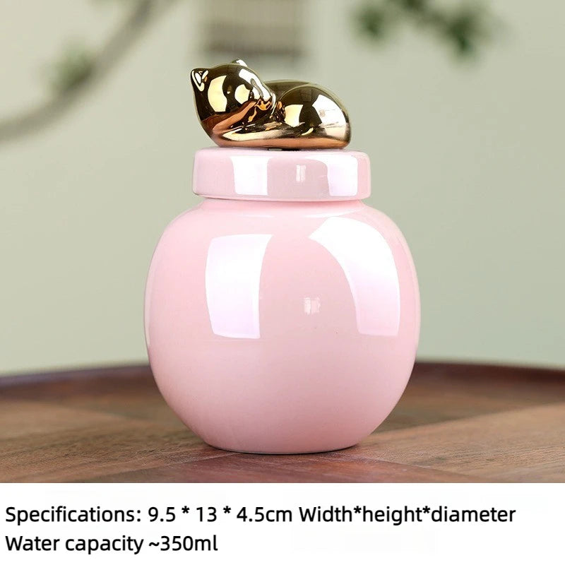 Pet Ceramic Urn Memorial Pink Small