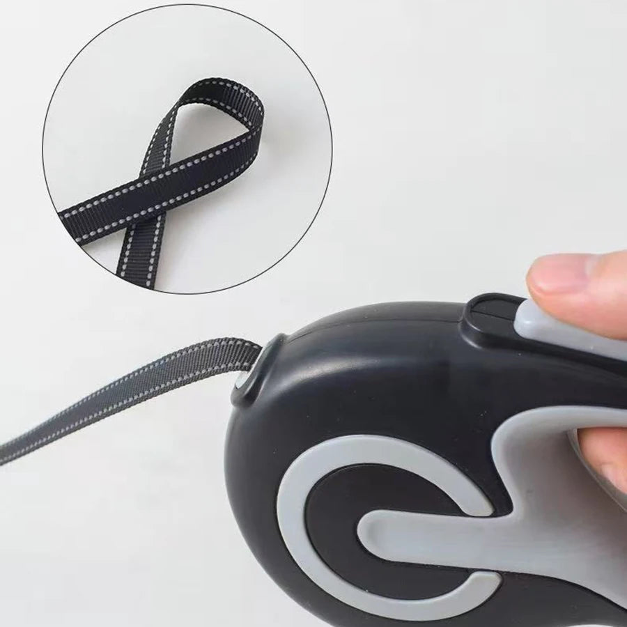 Pet Dog Leash Retractable Black Small