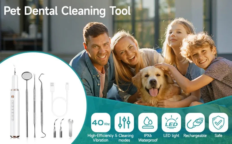 Electric Ultrasonic Pet Dental Cleaner for Dogs Teeth Plaque Remover