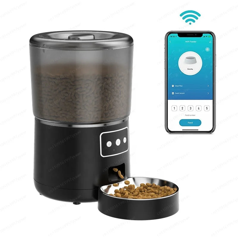 Pet Feeder Automatic Black