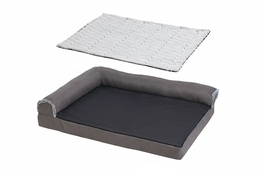 Pet Dog Bed Plush Grey Extra Large