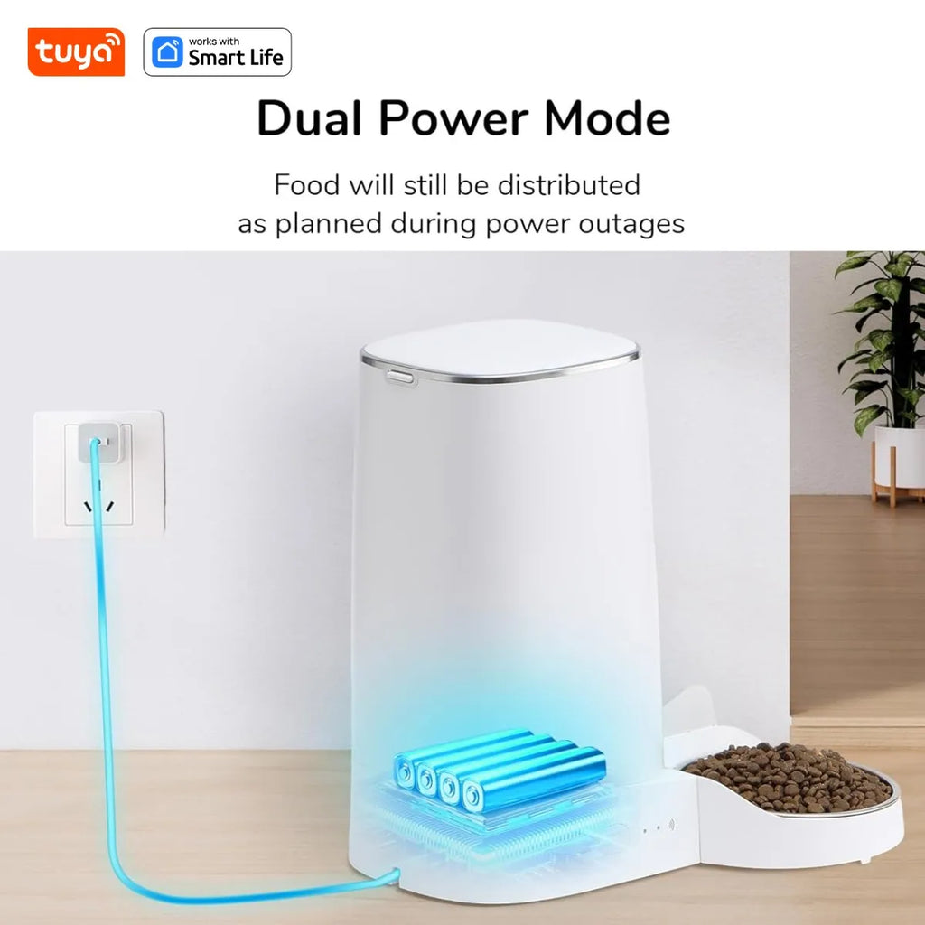 Automatic Pet Feeder 4L with WiFi App Control Timed Food Dispenser for Cats and Dogs