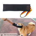 Pet Leather Dog Training Tug Toy for Small and Medium Dogs - Black