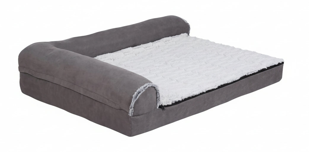 Pet Dog Bed Plush Grey Extra Large