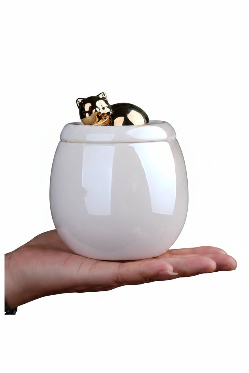 Pet Ceramic Urn Memorial White