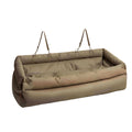 Dog Luxury Car Seat Bed Double Seat Booster with Safety Buckle Faux Leather Travel Bed - Colour: brown